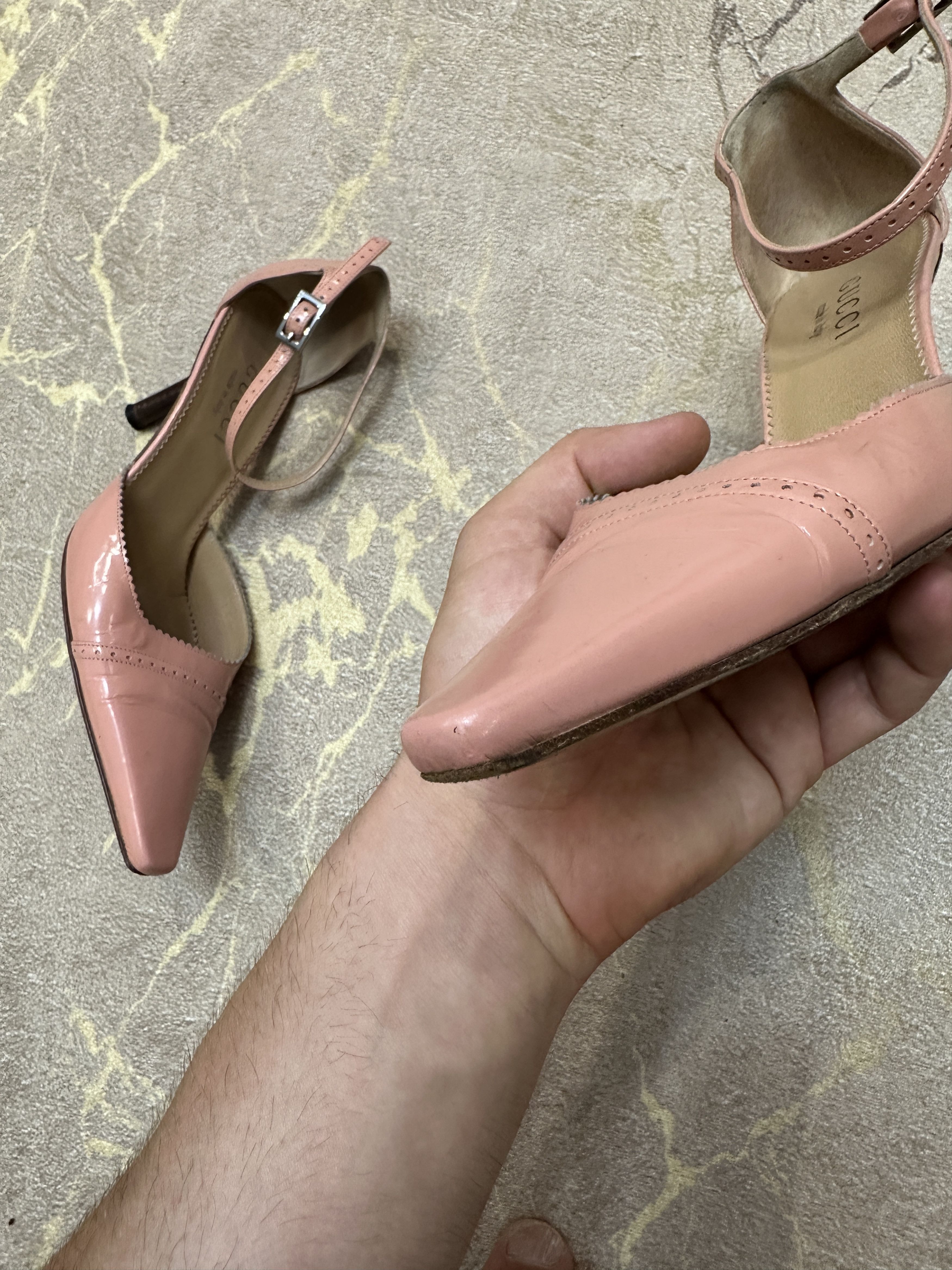 Gucci 985$ Gucci Exotic Ankle Strap Leather Shoes Size 37 C Eu 7 Size US 7 / IT 37 - 15 Thumbnail