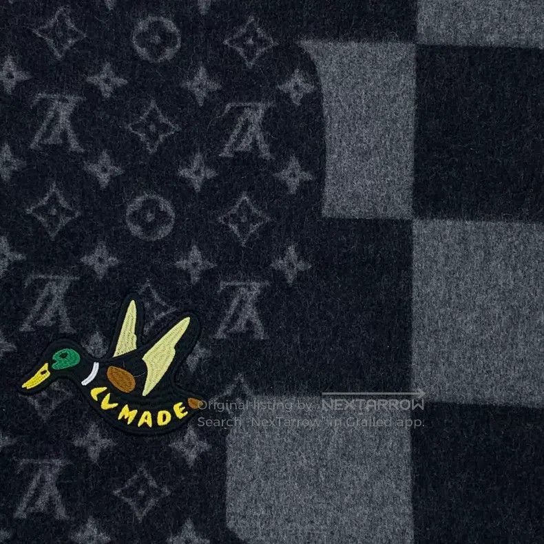 Louis Vuitton Louis Vuitton Black logo checkerboard paneled cashmere fri Size ONE SIZE - 4 Thumbnail