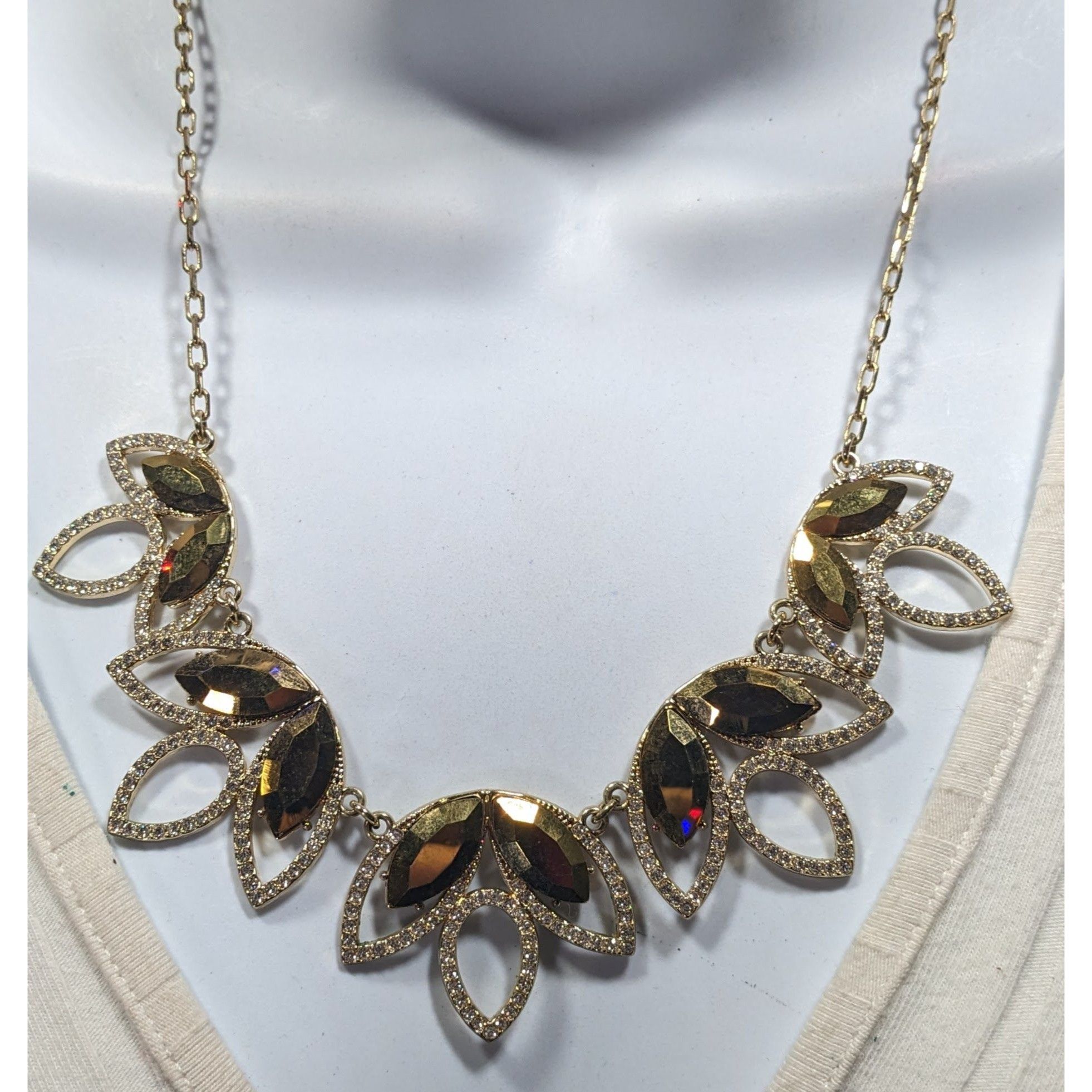 Other INC Floral Glam Gold Tone Statement Necklace Size ONE SIZE - 4 Thumbnail