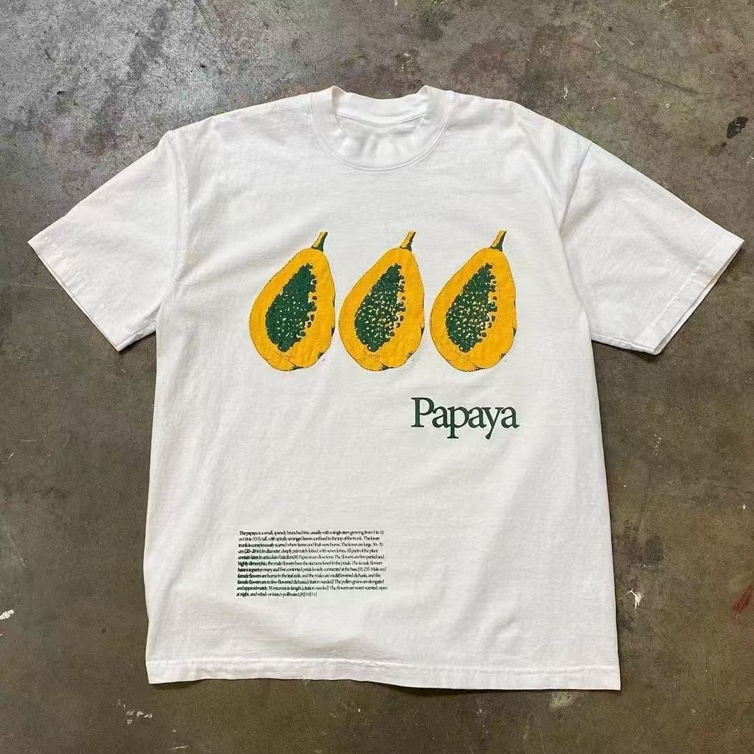 Japanese Brand × Vintage White casual street washed retro papaya print t-shirt Size US M / EU 48-50 / 2 - 1 Thumbnail