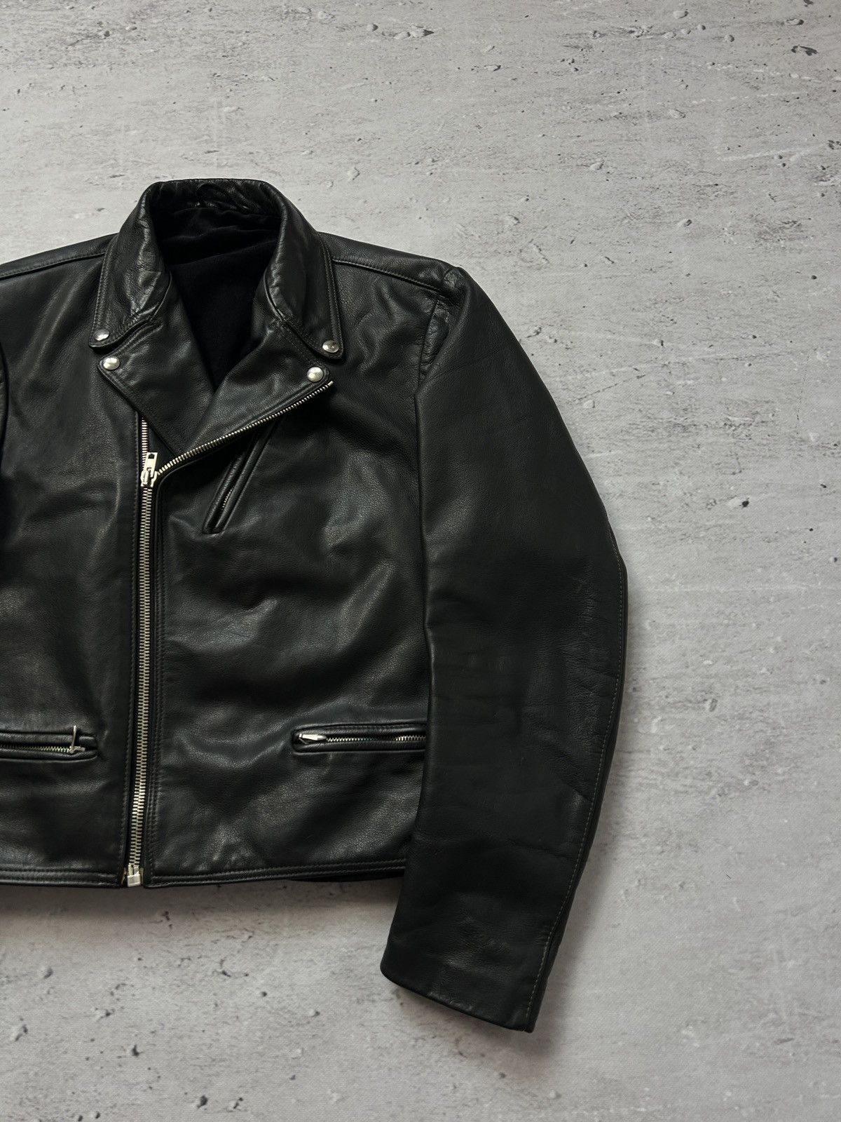 💥Vintage Real Leather Avant Garde Jacket 90s Italy Designer💥