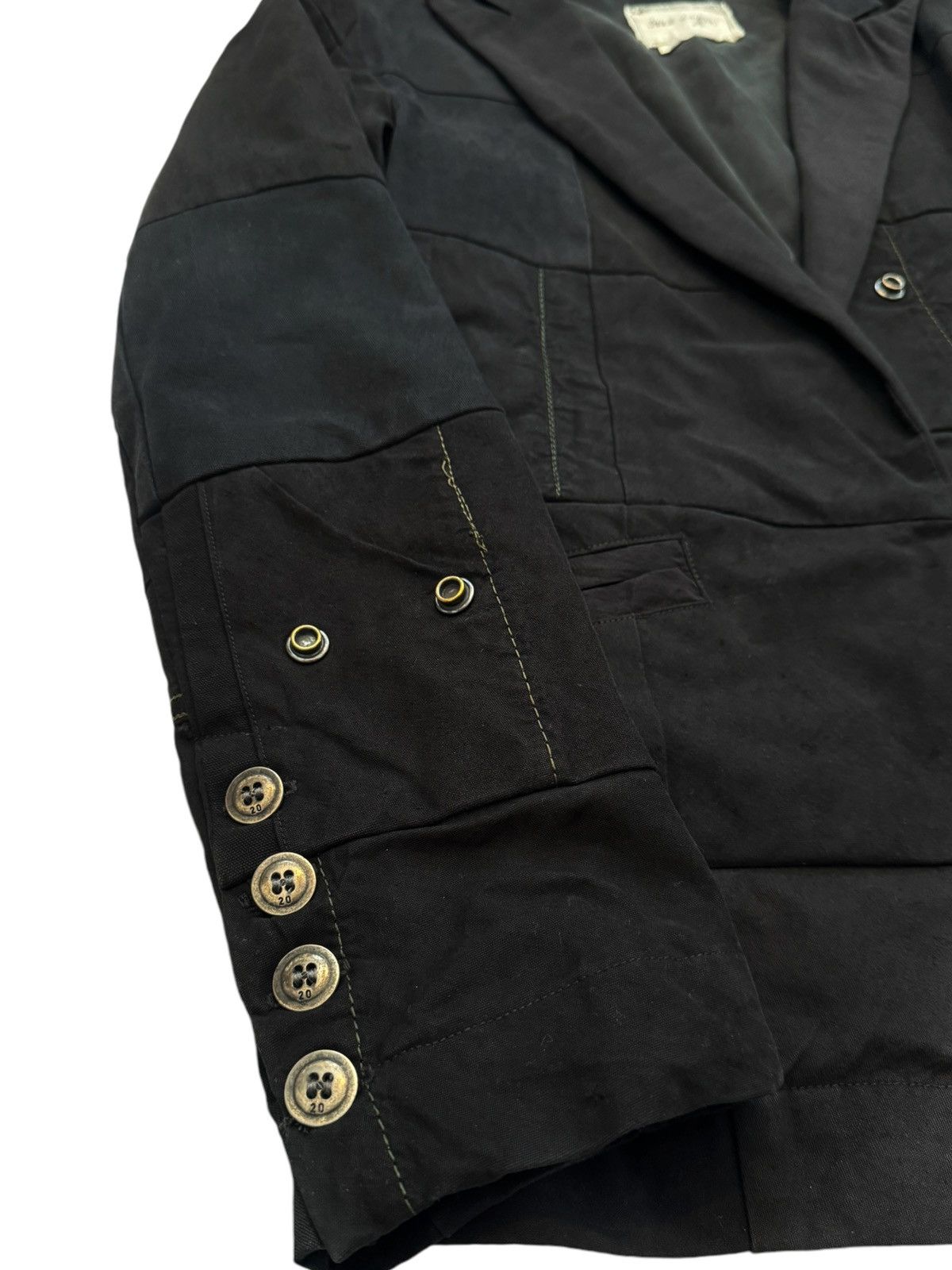 Greg Lauren Sz1 1/1 Black Workwear Tux Ollie Blazer Patchwork Jacket Size US S / EU 44-46 / 1 - 5 Thumbnail
