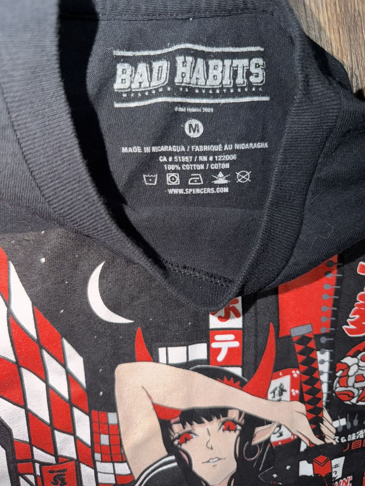 Other Bad Habits Black Short Sleeve T-Shirt Adult Size Medium Size US M / EU 48-50 / 2 - 4 Thumbnail