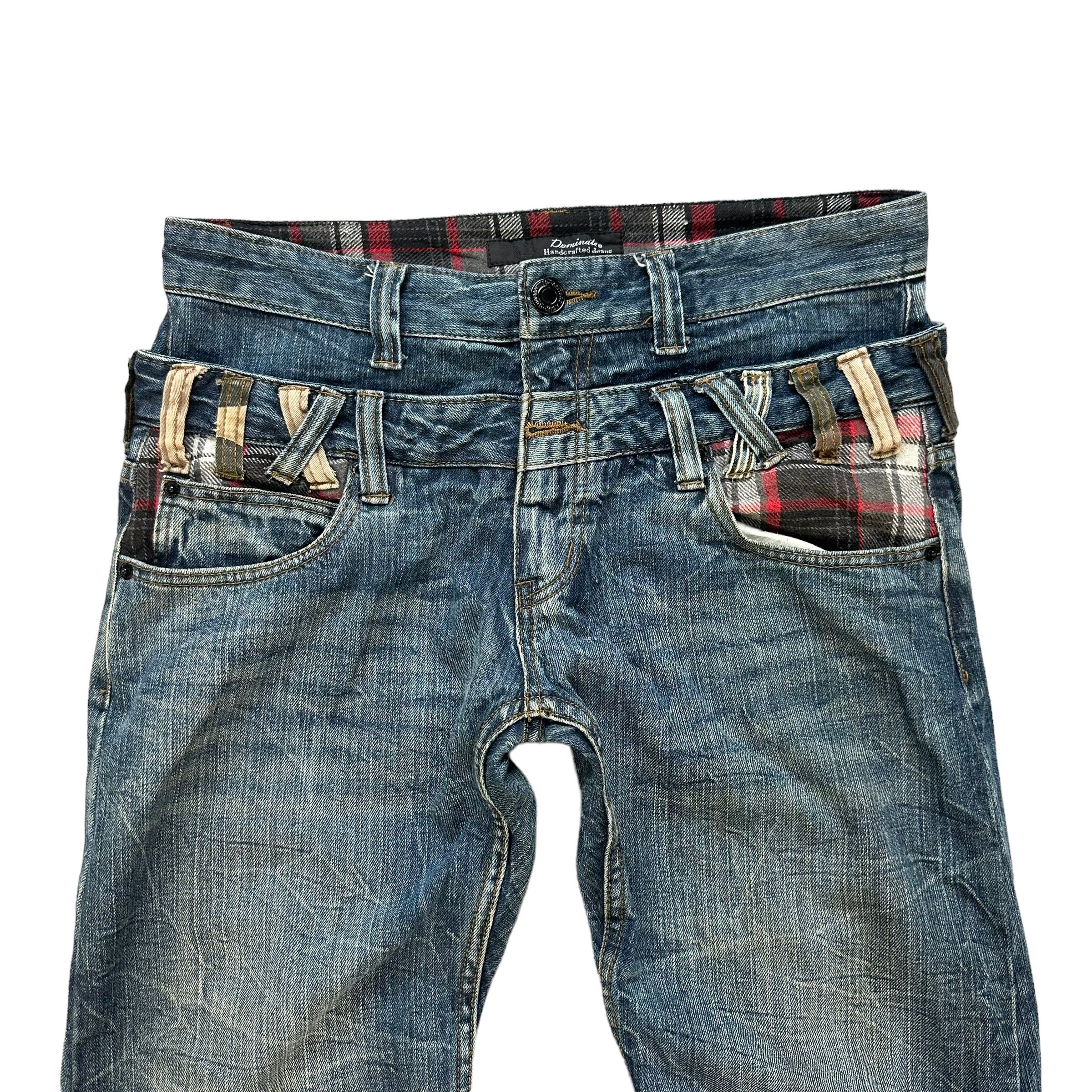 Japanese Brand DOMINATE Handcraft Jeans Double Waist Denim Pant #9108-57 Size US 34 / EU 50 - 2 Thumbnail