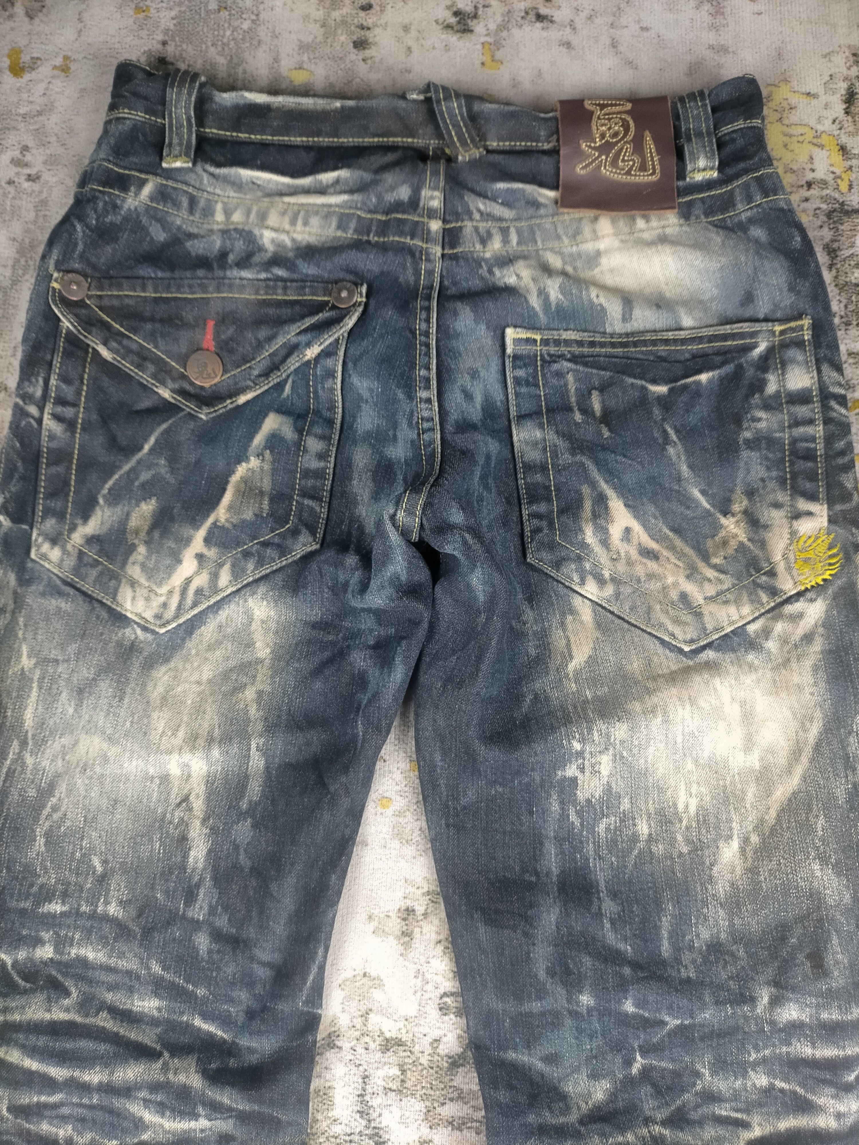 Tornado Mart Vintage Rare Oniarai Crazy Clawmark Washed Jeans Size US 30 / EU 46 - 6 Thumbnail