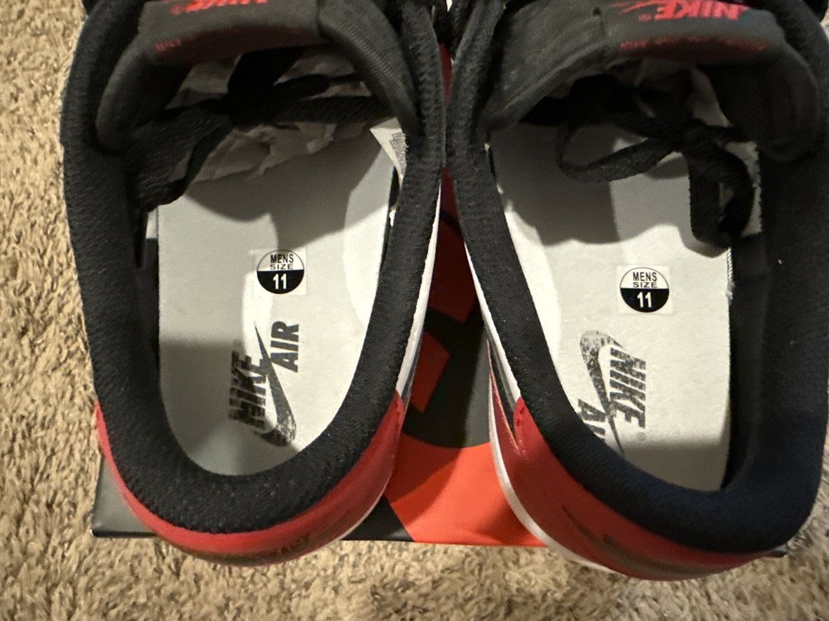 Nike Nike Air Jordan 1 Retro Low OG “Black Toe” Size US 11 / EU 44 - 4 Thumbnail