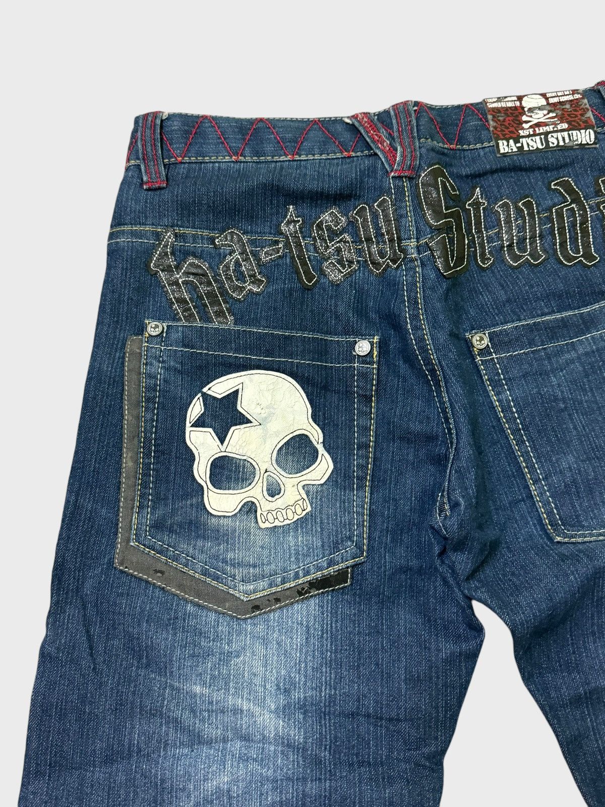 Japanese Brand × Tornado Mart × Vintage BA-TSU STUDIO Skeletons Patches Big logo Distressed Denim Size US 28 / EU 44 - 11 Thumbnail