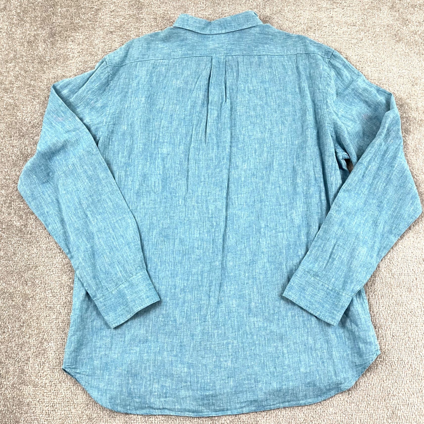 Old Navy OLD NAVY Shirt Mens XL Slim Blue Linen Blend Button-Down Long Sleeve Preppy L/S Size US XL / EU 56 / 4 - 7 Thumbnail