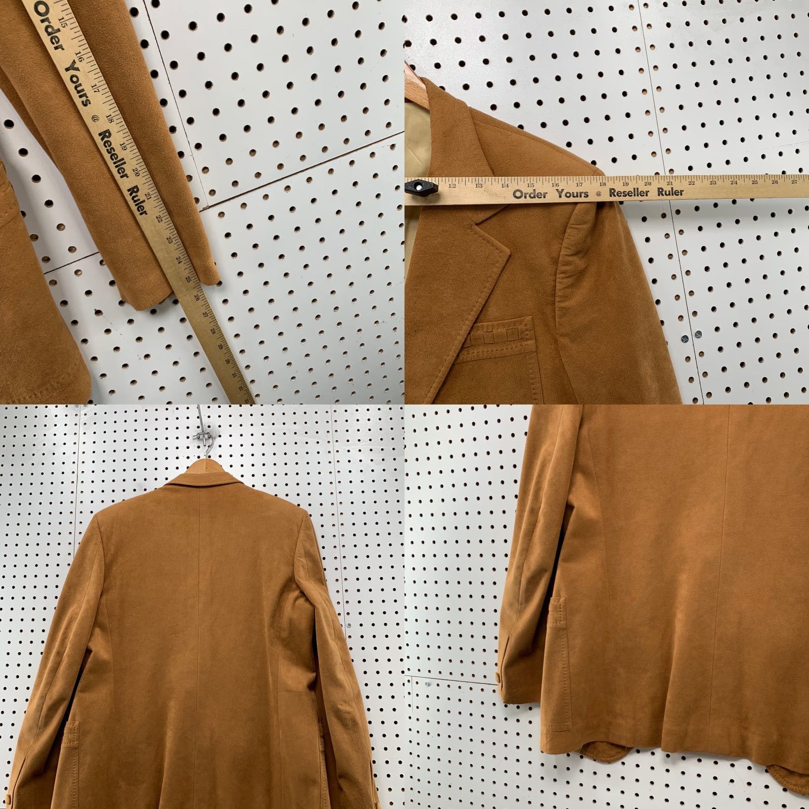 Vintage VINTAGE Lebaron Blazer Shirt Mens 40 Brown Suede Western 60s Jacket Notch Two-Button Single-Breasted Size 40R - 10 Thumbnail