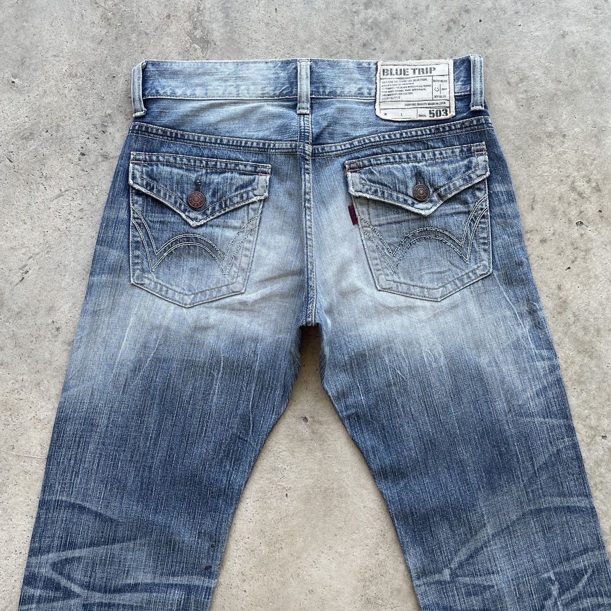 Edwin Vintage Edwin 503 Distressed Jeans Faded Denim Pants W32 Size US 32 / EU 48 - 11 Thumbnail