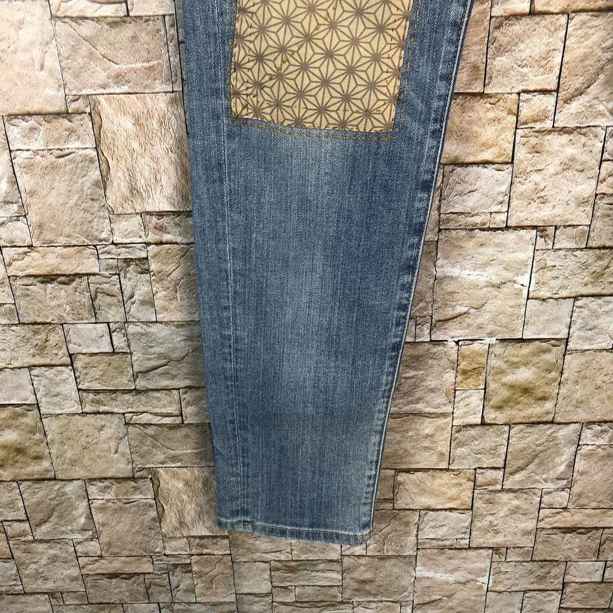 LOWRYS FARM Lowrys Farm sashiko patchwork Blue Denim Pants #A75 Size US 30 / EU 46 - 12 Thumbnail