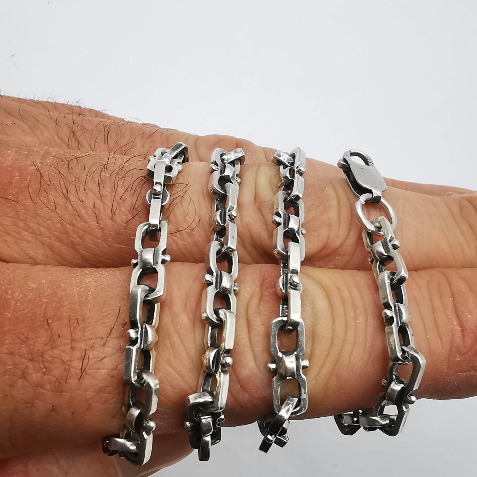 Sterling Silver Vintage Chain, 925 Sterling Silver, Signed 25.99g Size ONE SIZE - 7 Thumbnail