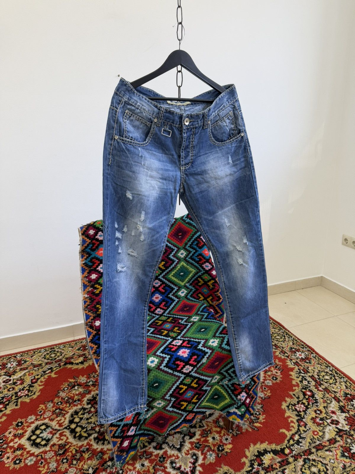 Hedi Slimane Vintage Dior Hedi Slimane Style Washed Denim Jeans Size US 32 / EU 48 - 8 Thumbnail