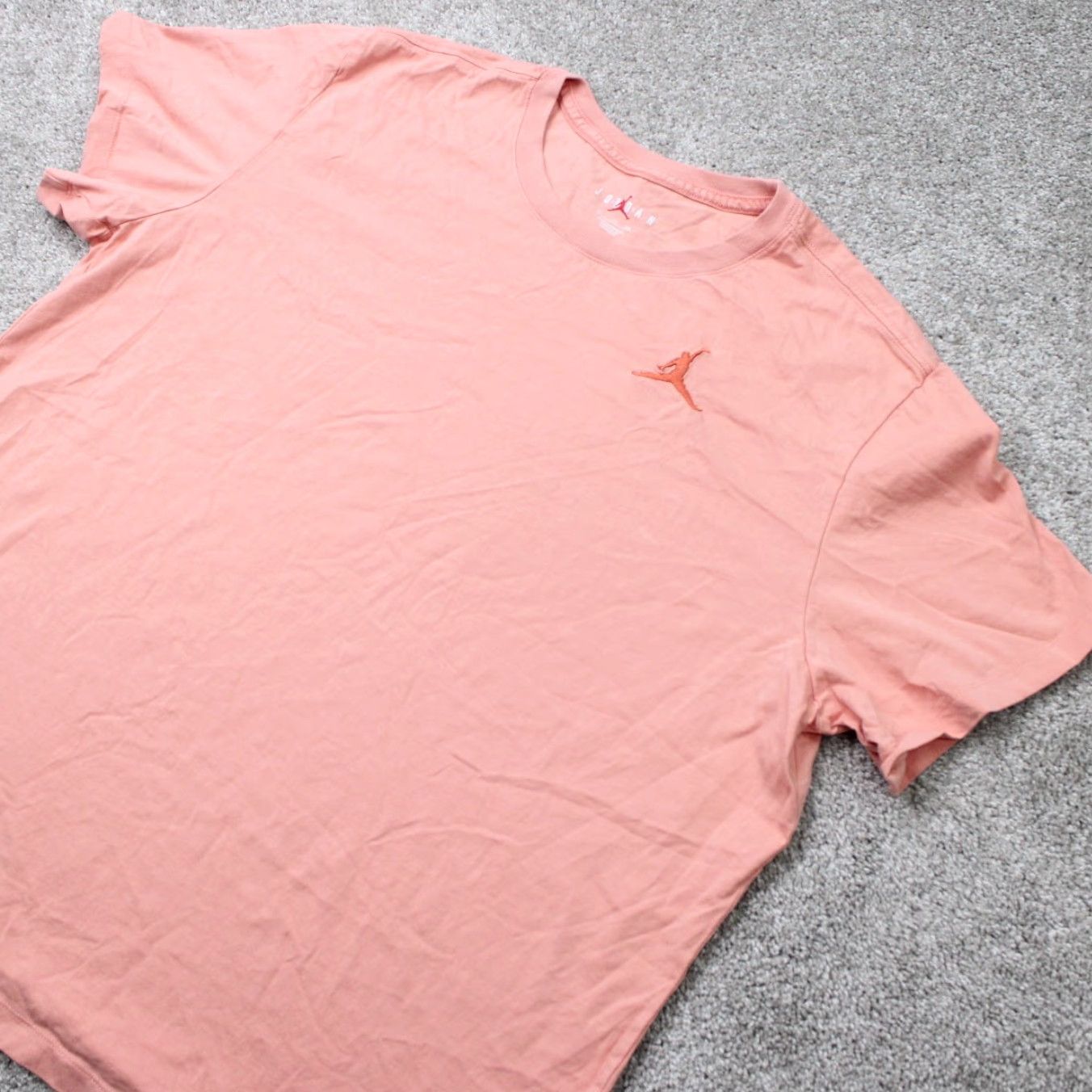 Jordan Brand Jordan Shirt Mens 2XL XXL Pink Embroidered Jumpman Logo Cotton Short Sleeve T-Shirt Size US XXL / EU 58 / 5 - 3 Thumbnail