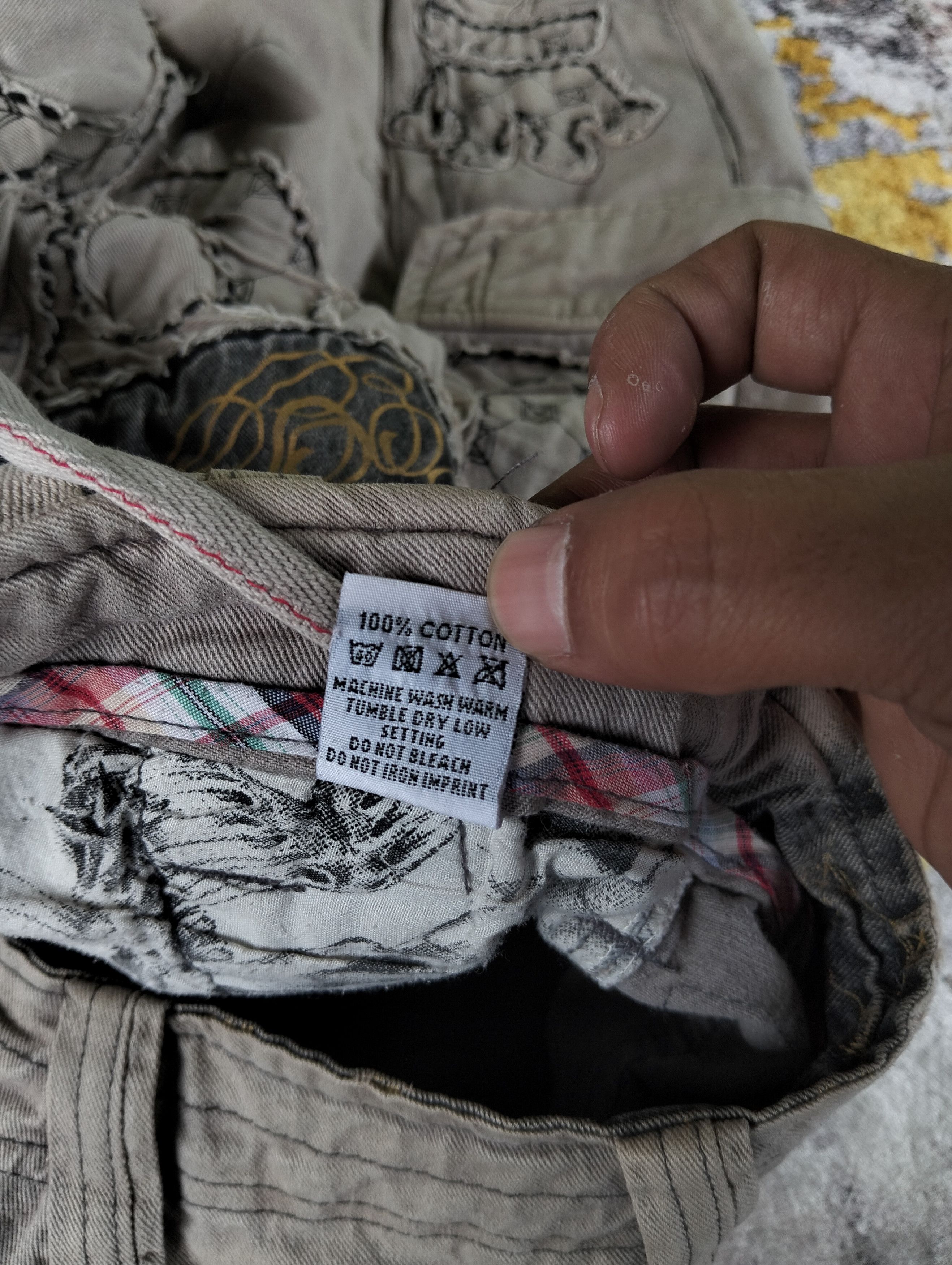 Hysteric Glamour Minute Mirth Skull Tattoo Embroidered Jorts Cargo Shorts Size US 29 - 12 Thumbnail