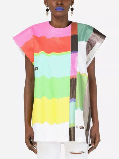 Dolce & Gabbana o1y0925 Crewneck T-Shirt in Multicolor Size XS / US 0-2 / IT 36-38 - 3 Thumbnail