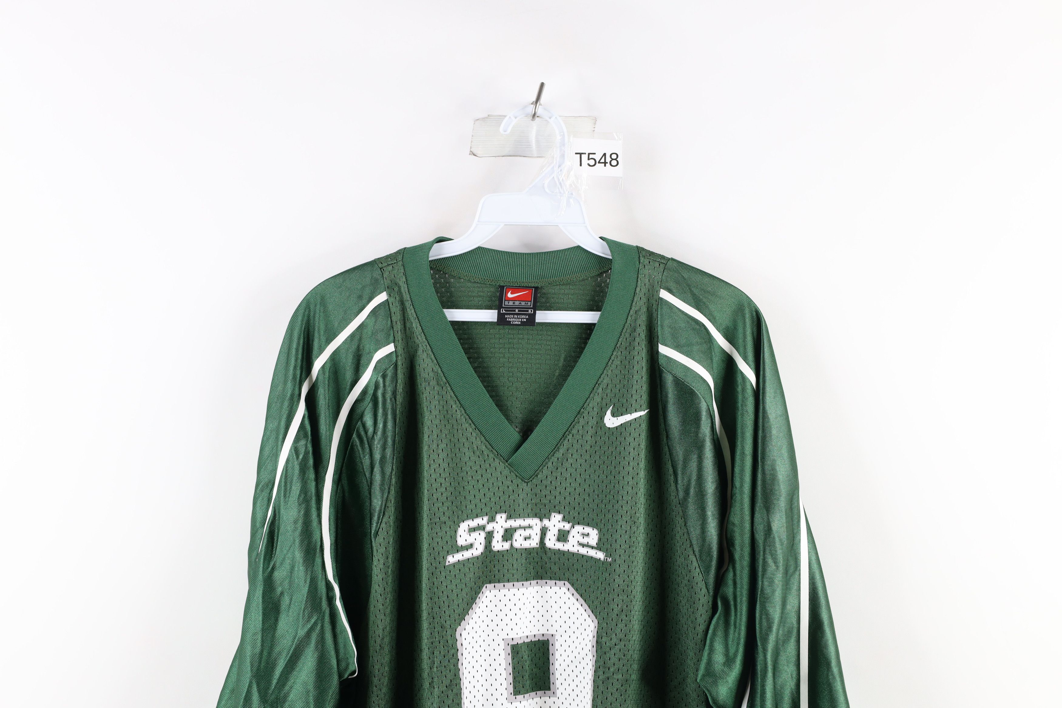 Nike × Vintage Vintage Nike Michigan State University Football Jersey Green Size US L / EU 52-54 / 3 - 2 Thumbnail