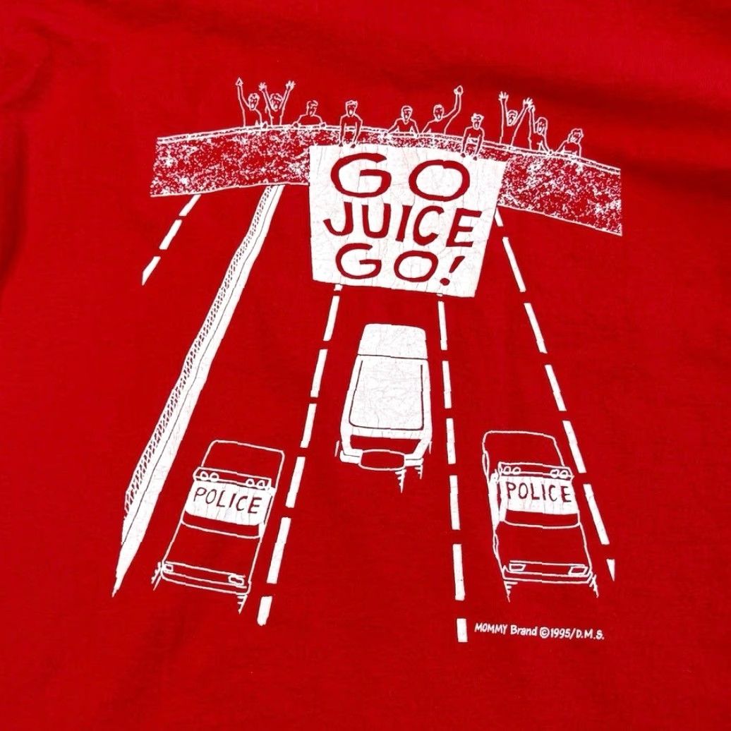 Fruit Of The Loom VINTAGE 90s OJ Simpson Bronco Car Chase T-Shirt XL Mens Red Short Sleeve Made In USA Size US XL / EU 56 / 4 - 6 Thumbnail