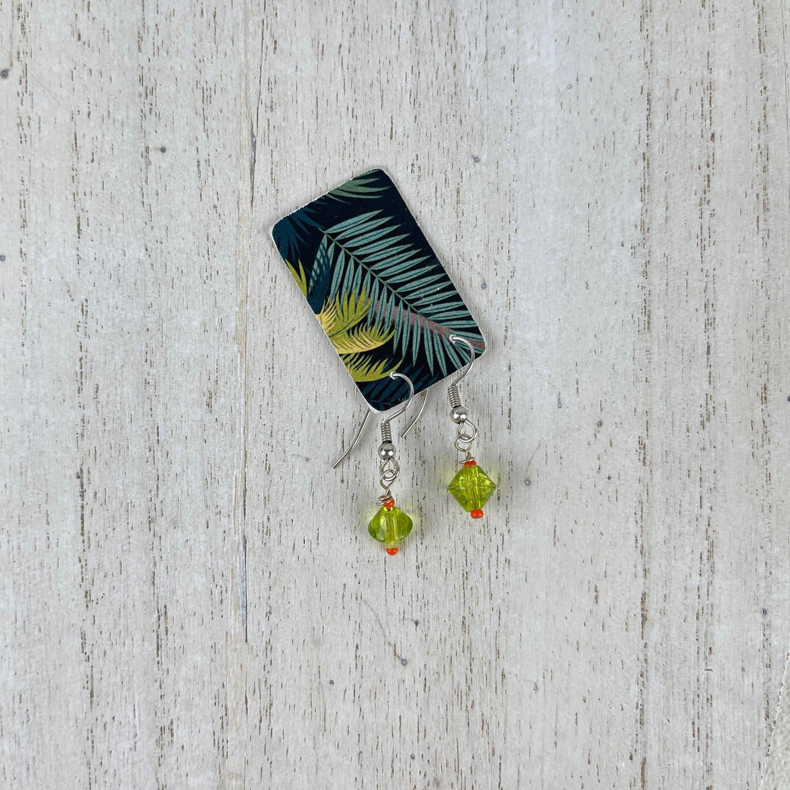 Handmade Handmade Dainty Bead Earrings Green Orange Artsy Jewelry Size ONE SIZE - 7 Thumbnail