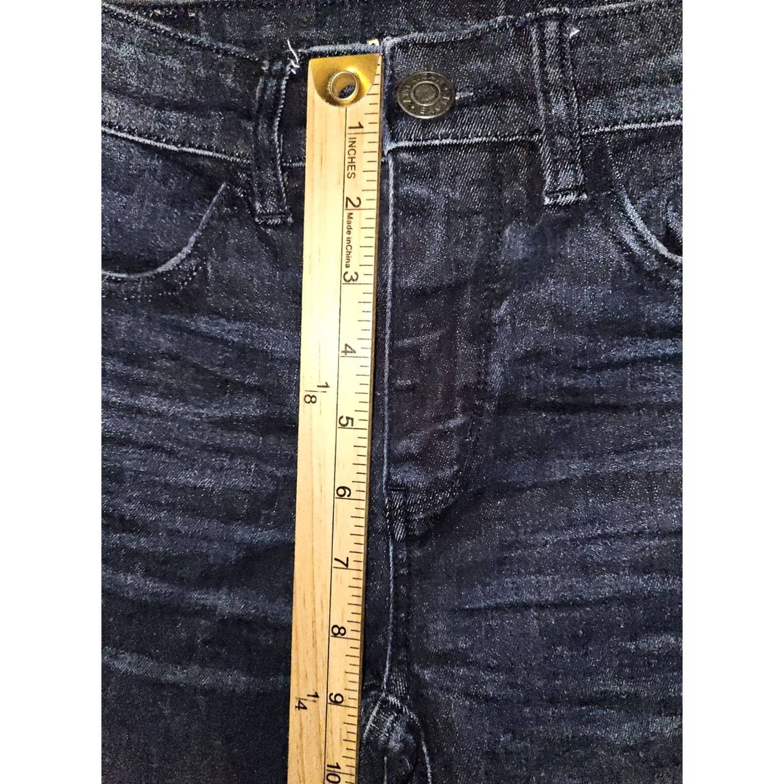 Vintage American Eagler High Rise Jeggings Juniors 0 Blue Denim Distressed Preppy Logo Pockets 28.5in Inseam Womens Jeans Size 25" / US 0 / IT 36 - 6 Thumbnail