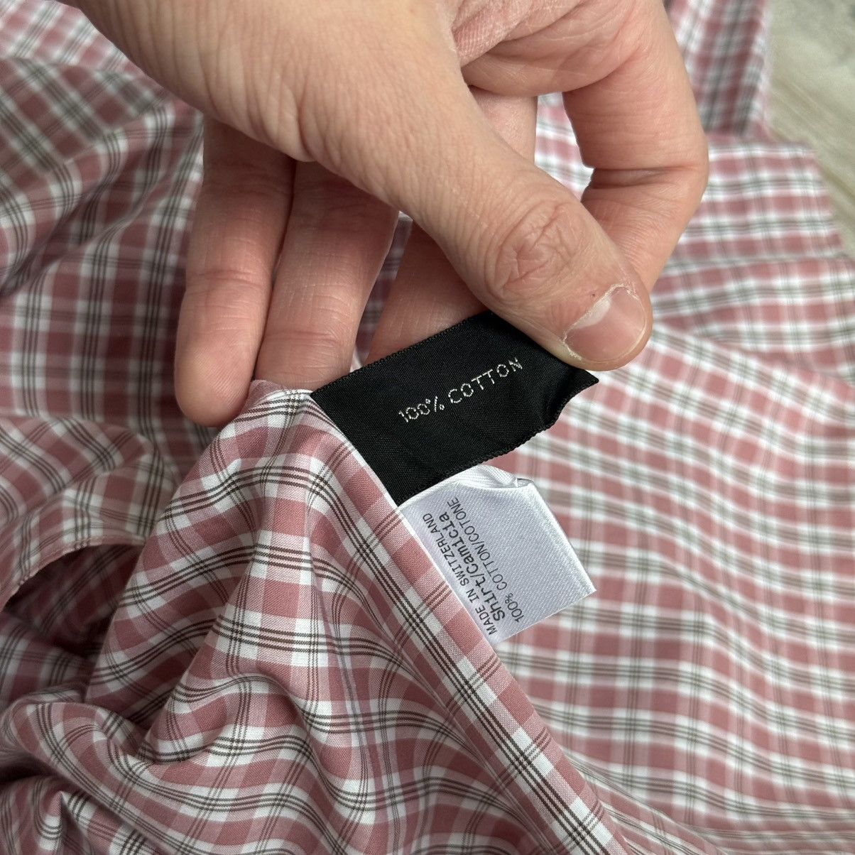 Tom Ford Tom Ford Pink White Check Cotton Dress Shirt French Cuff Size US M / EU 48-50 / 2 - 11 Thumbnail