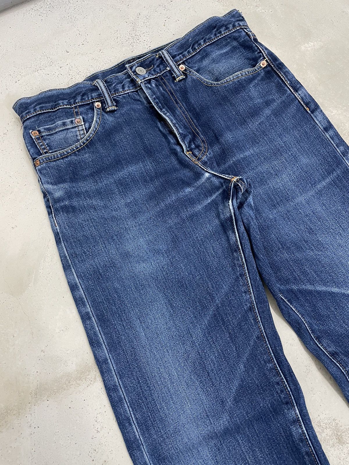Levi's × Vintage Levis 505 Blue Washed Distressed Denim Size US 30 / EU 46 - 3 Thumbnail
