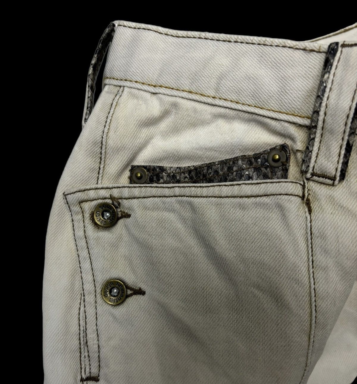 If Six Was Nine RARE🔥SEMANTIC DESIGN PUNK DISTRESS SNAKE SKIN POCKET JEANS Size US 29 - 10 Thumbnail