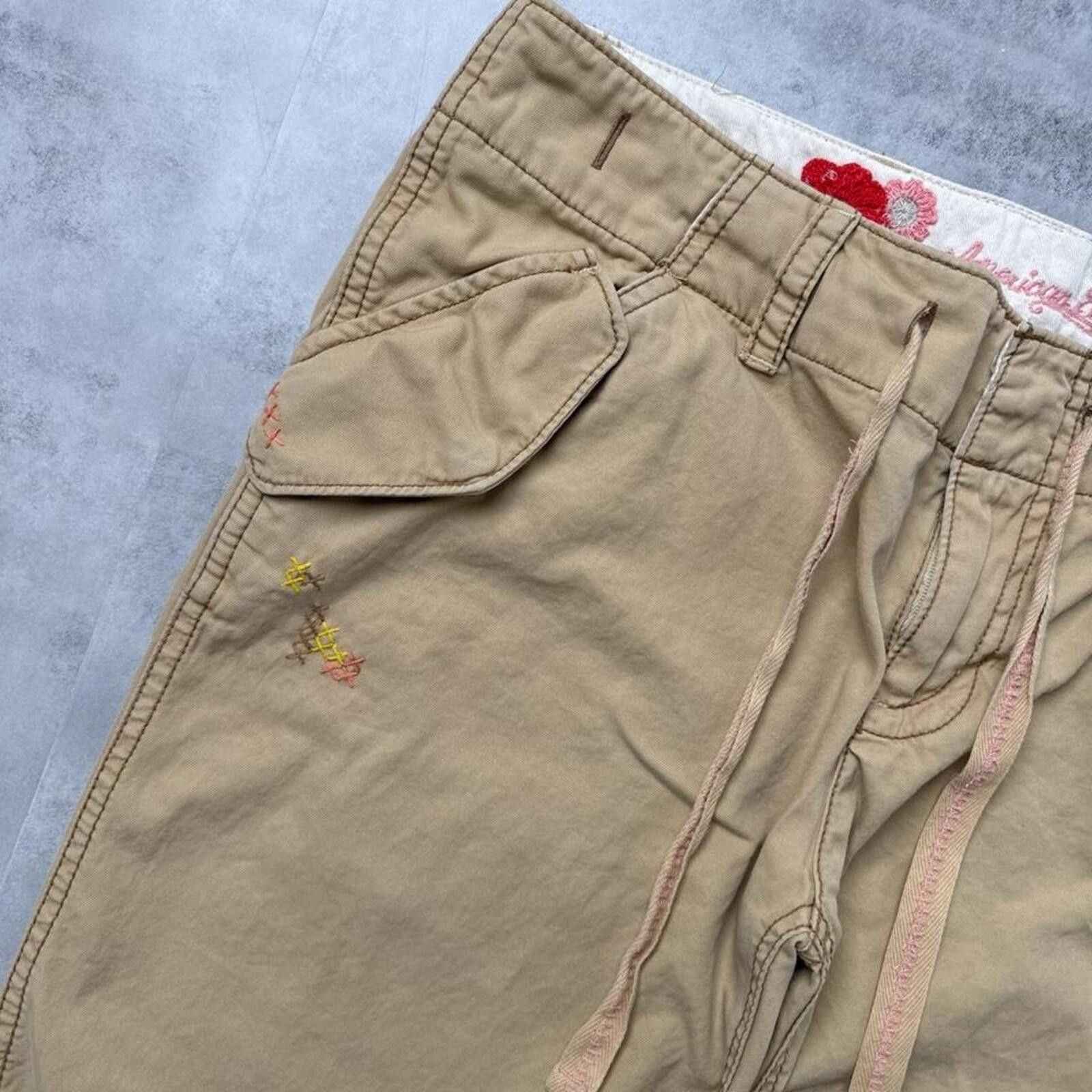 American Eagle Outfitters Y2K American Eagle 00s Beige Khaki Shorts Size 27" / US 4 / IT 40 - 5 Thumbnail