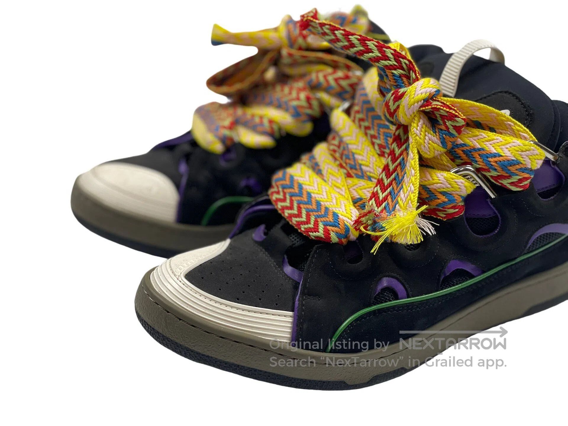 Lanvin Lanvin Black Yellow Purple Color Bread Shoes Size US 11 / EU 44 - 2 Thumbnail
