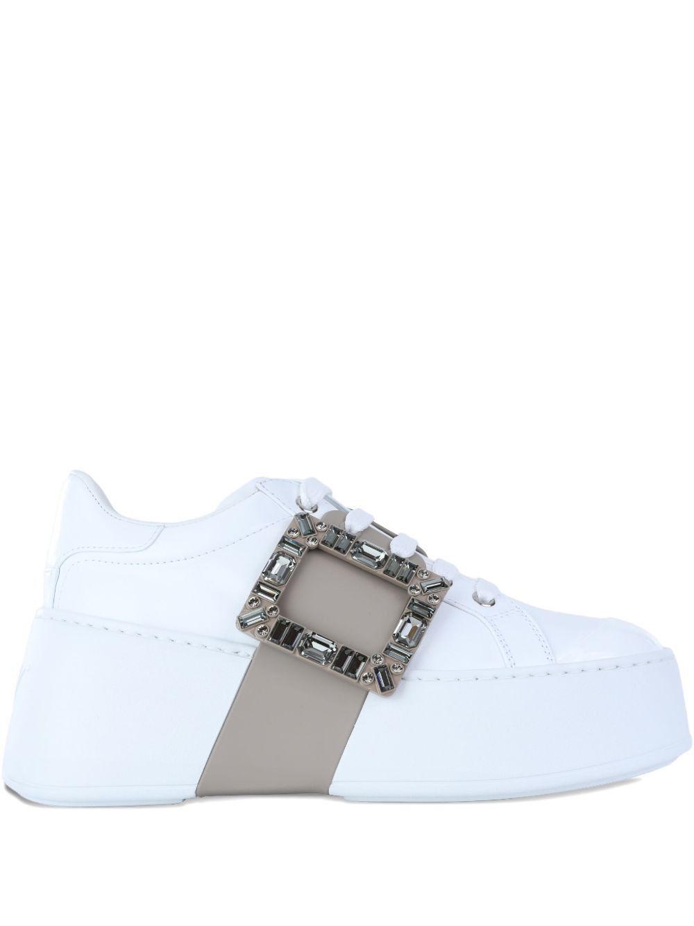 Roger Vivier VIV SKATE HIGH STRASS LEATHER SNEAKERS Size US 10 / IT 40 - 1 Thumbnail