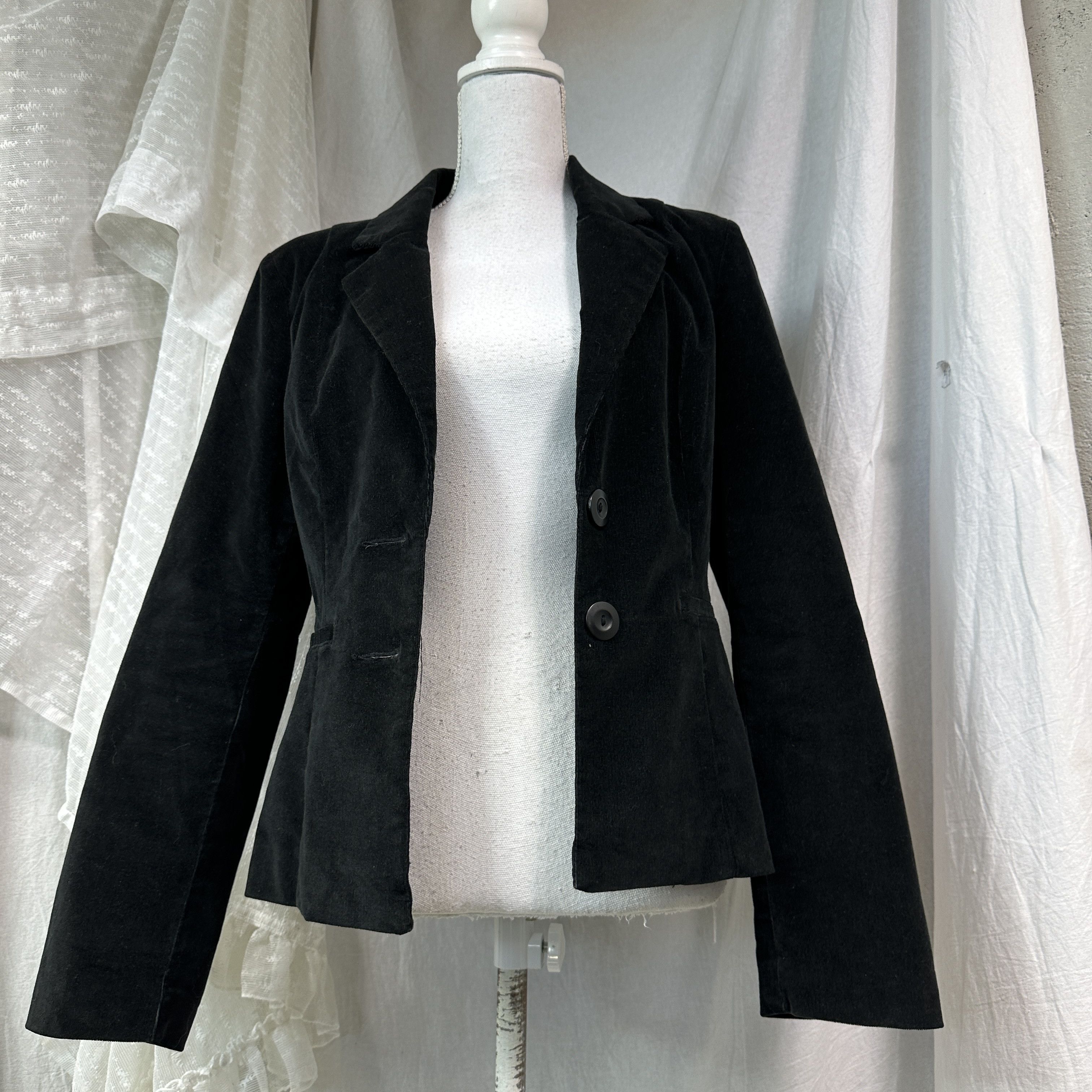 Vintage Vintage Avant Garde Grunge Opium Velvet Fitted Blazer Y2K Size M / US 6-8 / IT 42-44 - 3 Thumbnail