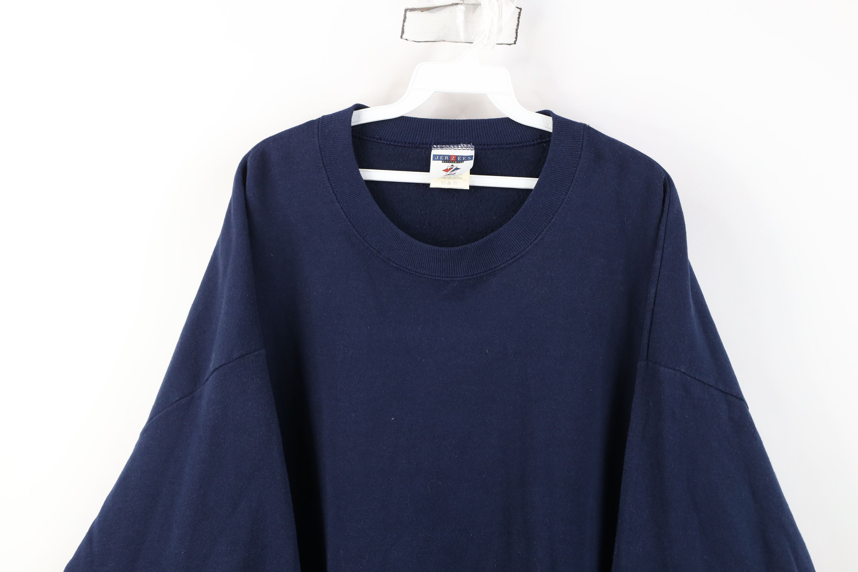 Vintage Vintage 90s Streetwear Heavy Crewneck Sweatshirt Navy Blue Size US XXL / EU 58 / 5 - 2 Thumbnail