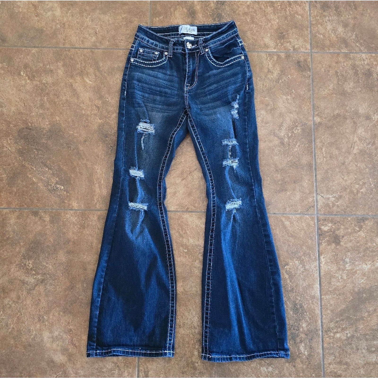 Other Dark Denim | Y JEANS | Diamond Detailed Jean Size 27" / US 4 / IT 40 - 1 Thumbnail