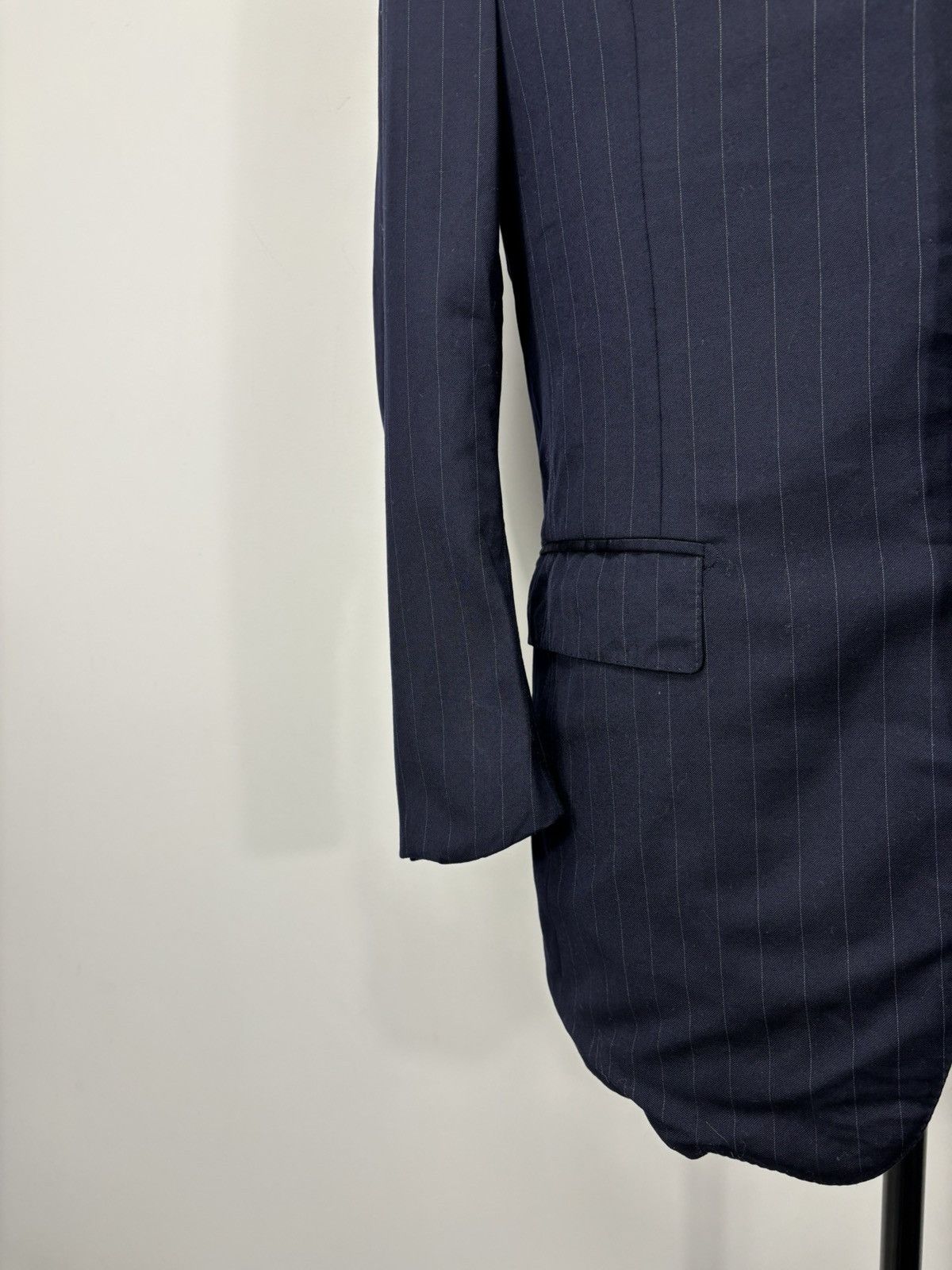 Ermenegildo Zegna Ermenegildo Zegna Men’s Navy Blue Striped Wool Blazer Jacket Size 36R - 5 Thumbnail