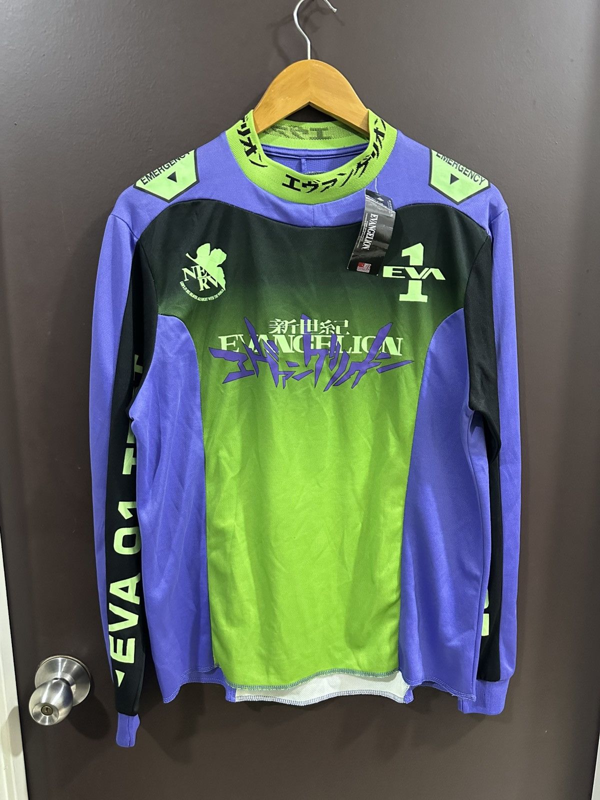 Anime × Japanese Brand 2021 Evagelion Nerv Neon Genesis Ikari Eva 1 L/S Shirt Size US M / EU 48-50 / 2 - 4 Thumbnail