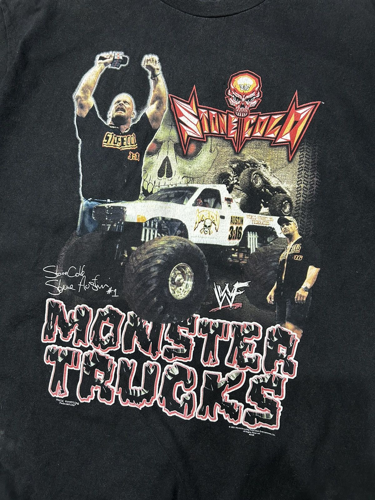 Vintage Stone Cold Steve Austin Monster Truck T Shirt Size US L / EU 52-54 / 3 - 5 Thumbnail