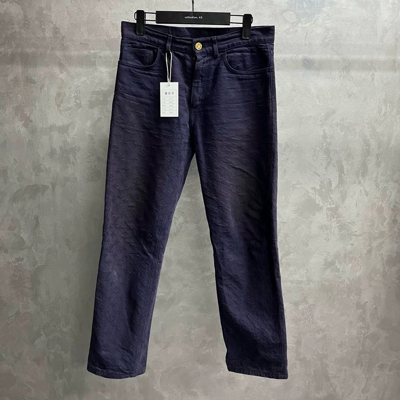 Louis Vuitton LOUIS VUITTON Dark blue denim print trousers 2504-Nextarrow Size US 29 - 1 Thumbnail