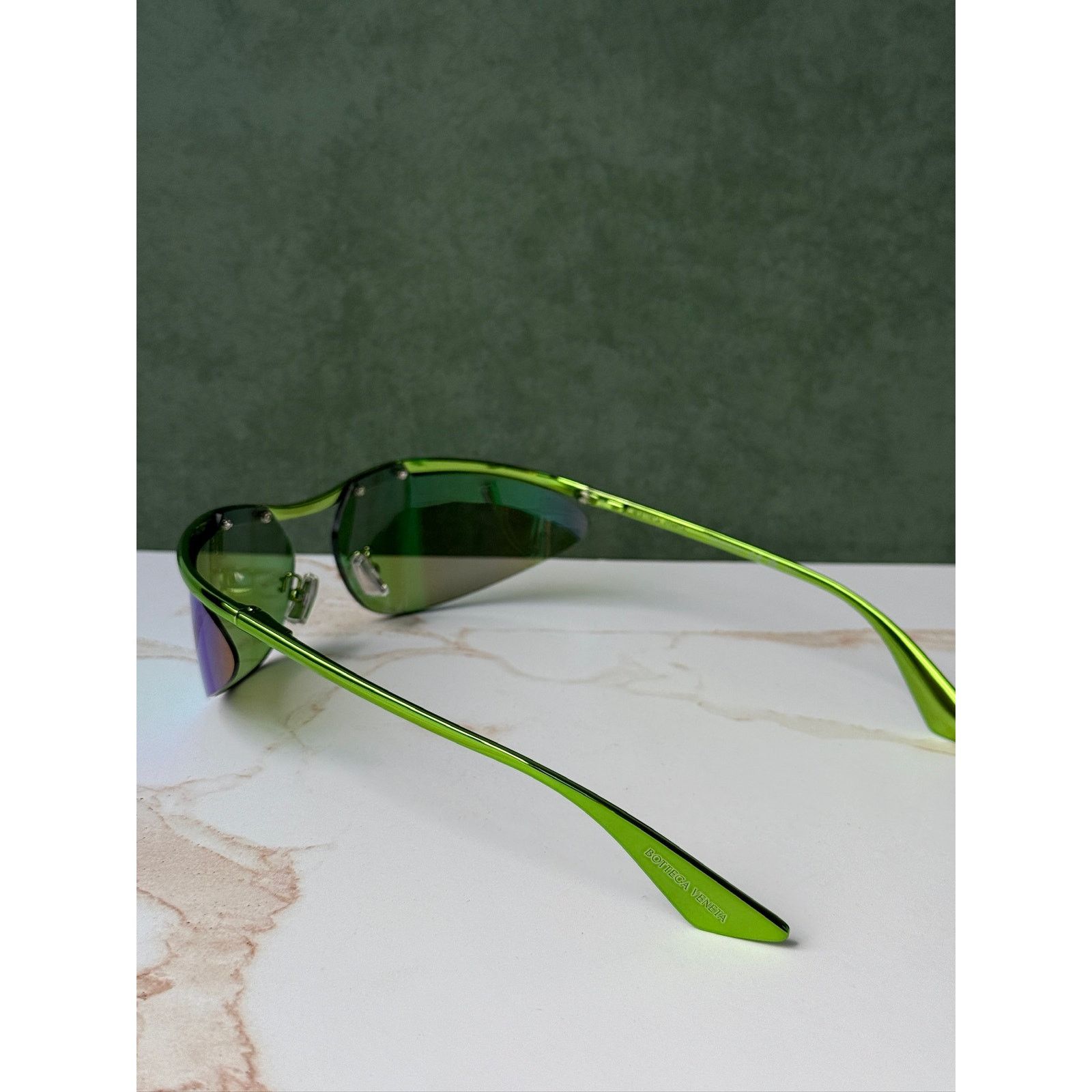 Bottega Veneta NEW Bottega Veneta BV1174S Green Mirror Mask Sunglasses Size ONE SIZE - 8 Thumbnail