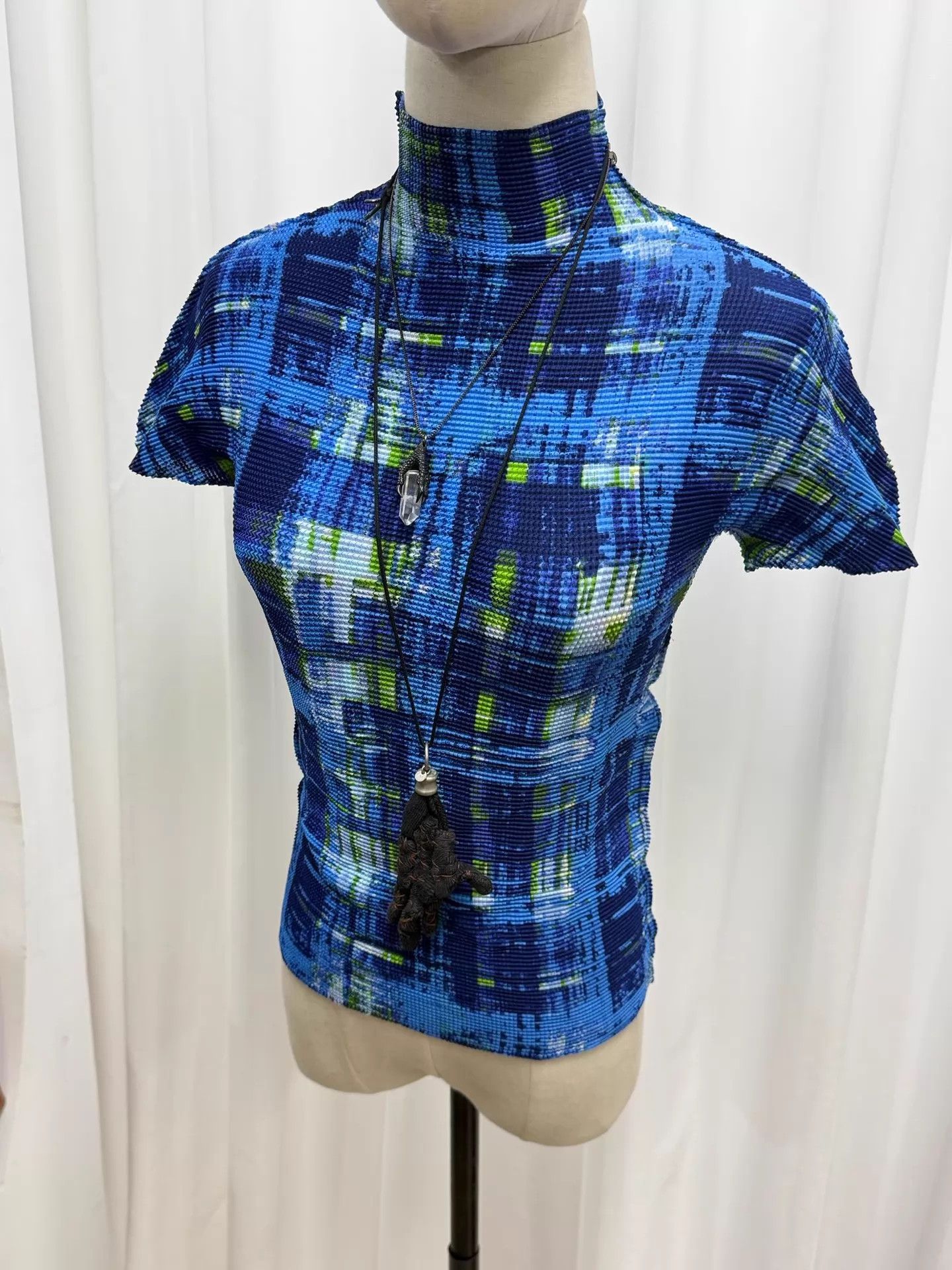 Issey Miyake ISSEY MIYAKE me blue green check short-sleeve shirt M Size M / US 6-8 / IT 42-44 - 8 Thumbnail