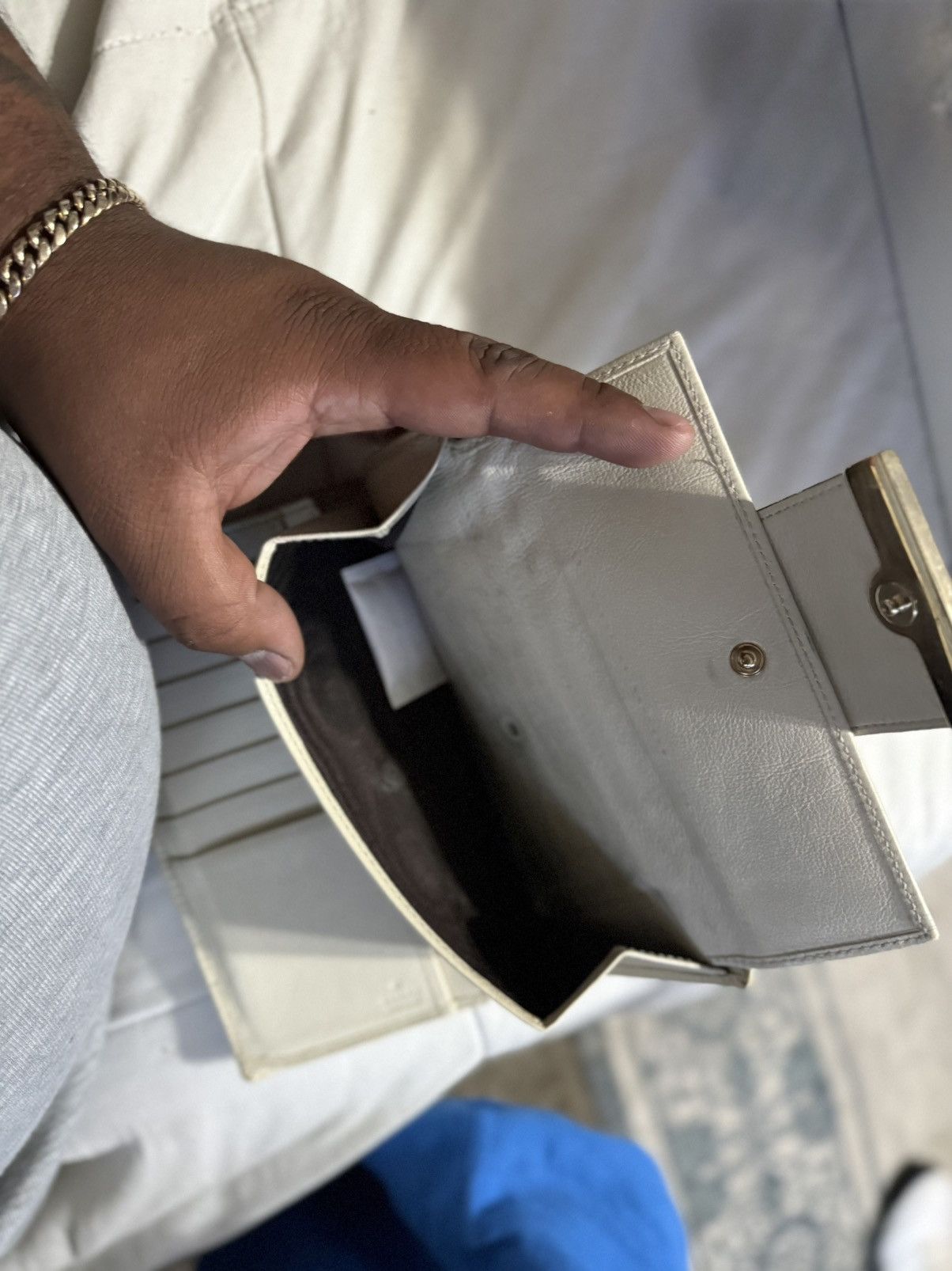Gucci Gucci Ivory Leather GG Guccissima Snap Closure Wallet Size ONE SIZE - 3 Thumbnail
