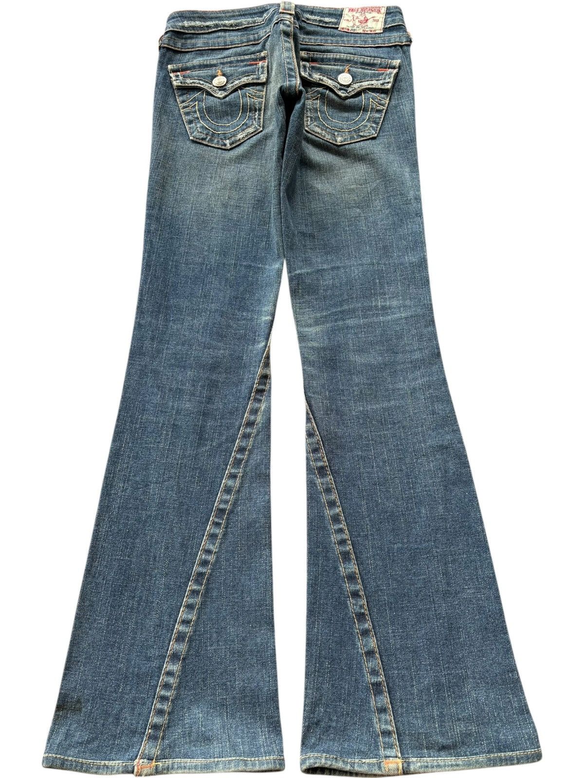 True Religion Vintage Y2K True Religion Joey Distress Low Rise Flare Jeans Size 28" / US 6 / IT 42 - 2 Thumbnail
