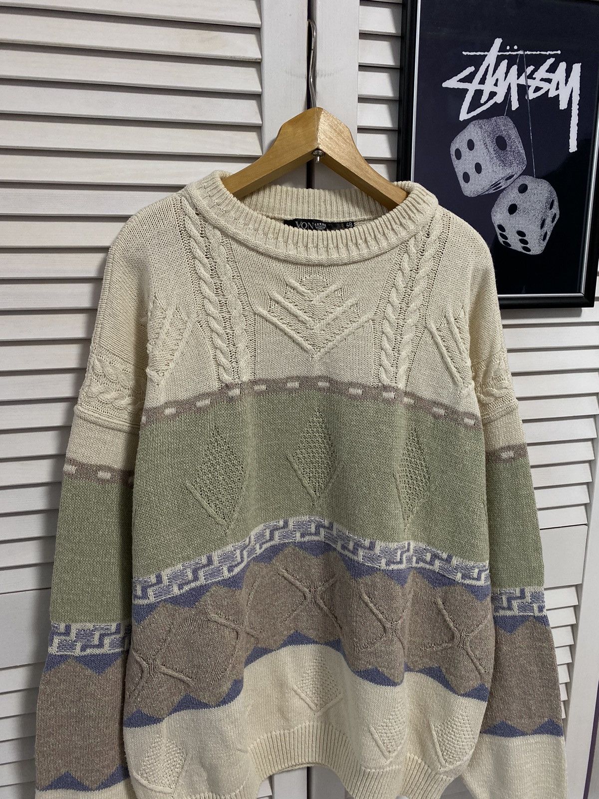 Japanese Brand Vintage 90s Knit Sweater Retro Vonehr Coogi Style Size US M / EU 48-50 / 2 - 2 Thumbnail