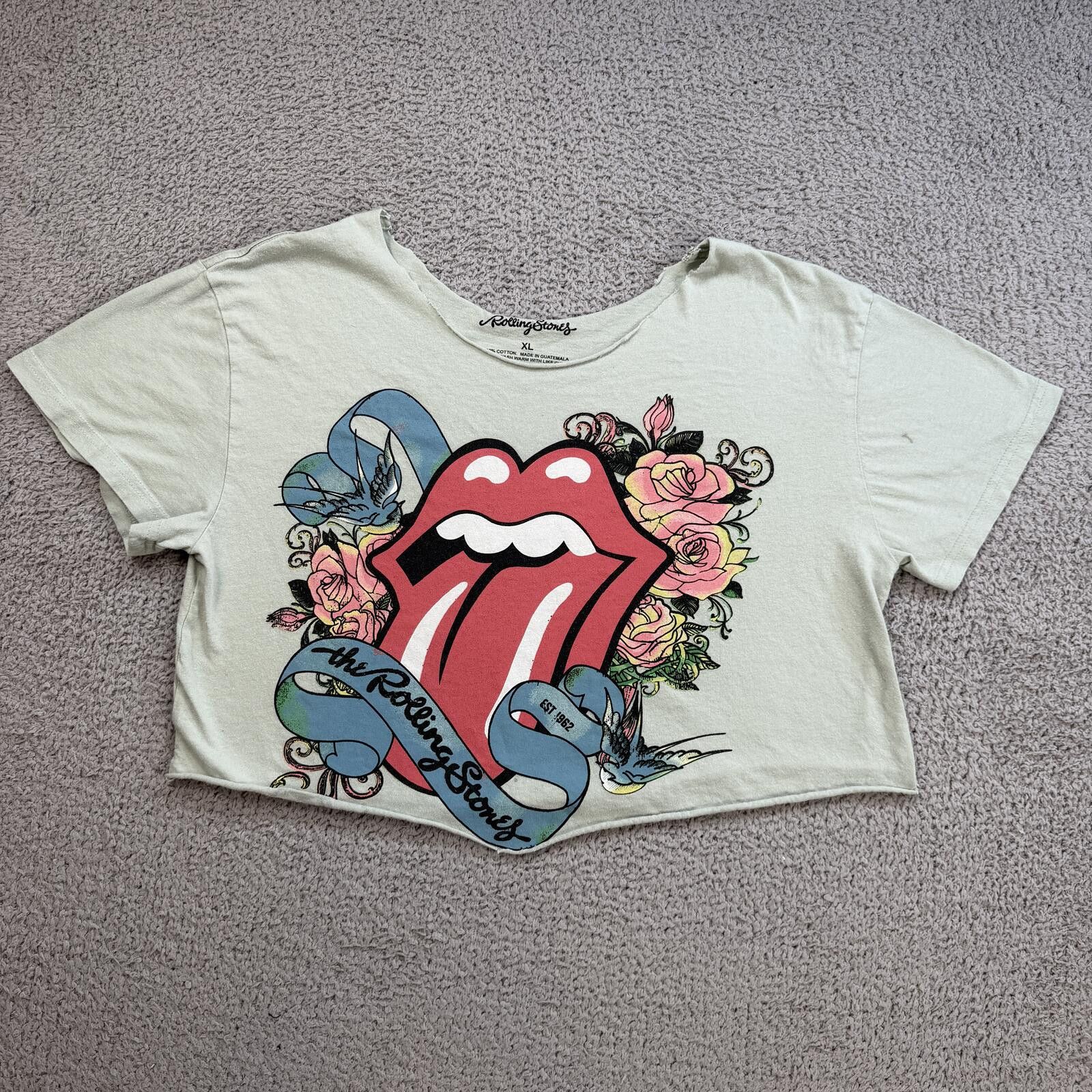 The Rolling Stones Rolling Stones Cropped T Shirt XL Women Band Tee Floral Y2K Size XL / US 12-14 / IT 48-50 - 1 Thumbnail