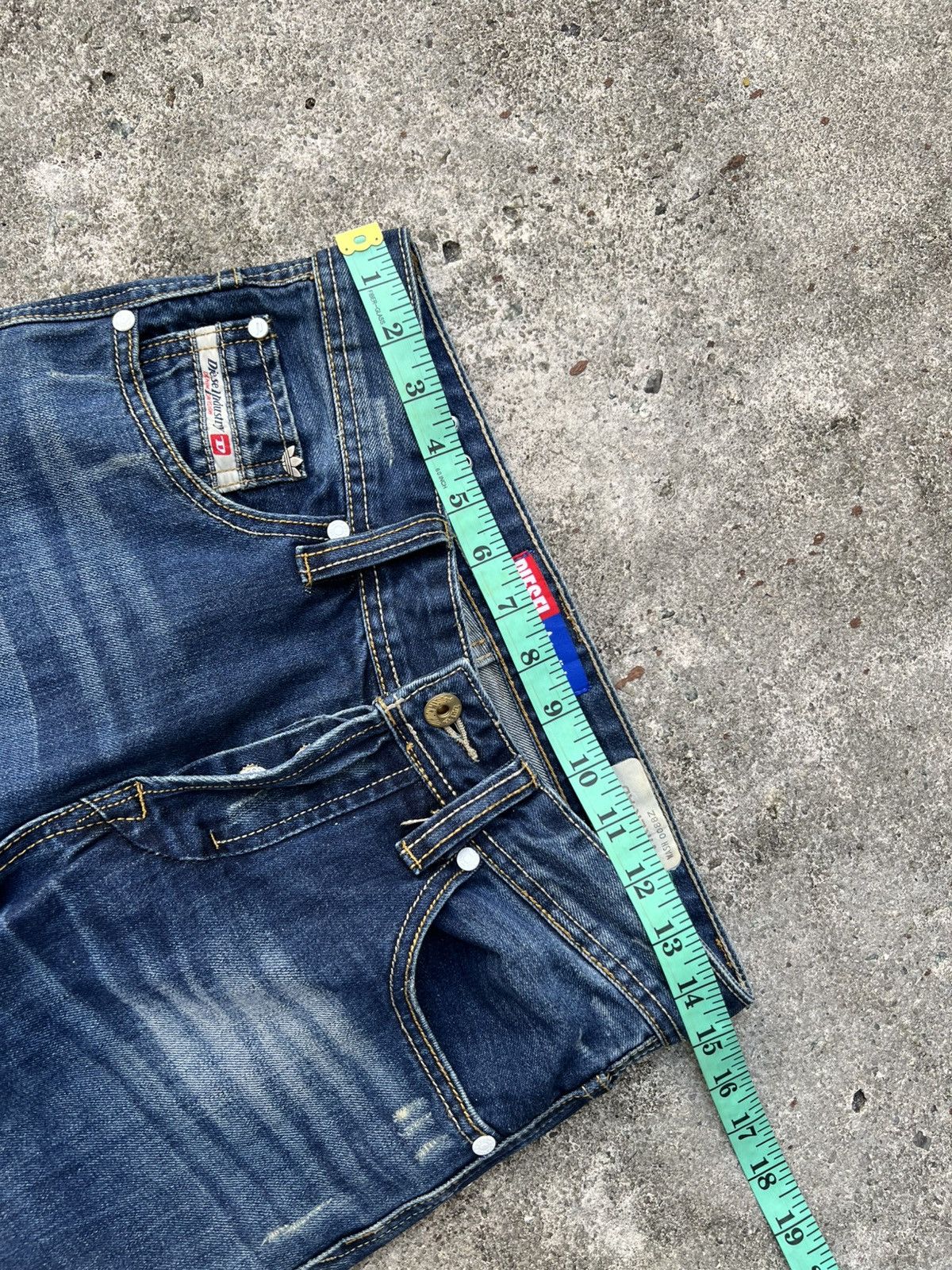 Adidas × Diesel 💥Vintage Diesel Industry x Adidas Distress Jean Size US 29 - 3 Thumbnail