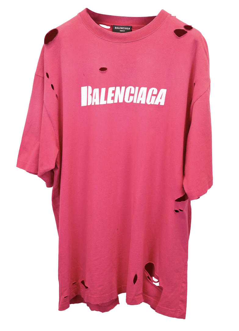 image of Balenciaga Oversized T-Shirt In Cotton in Pink, Women's (Size Small)