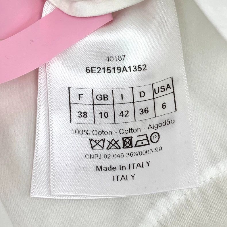 Dior Dior White cotton lapel long-sleeved irregular wavy shirt Size XS / US 0-2 / IT 36-38 - 6 Thumbnail