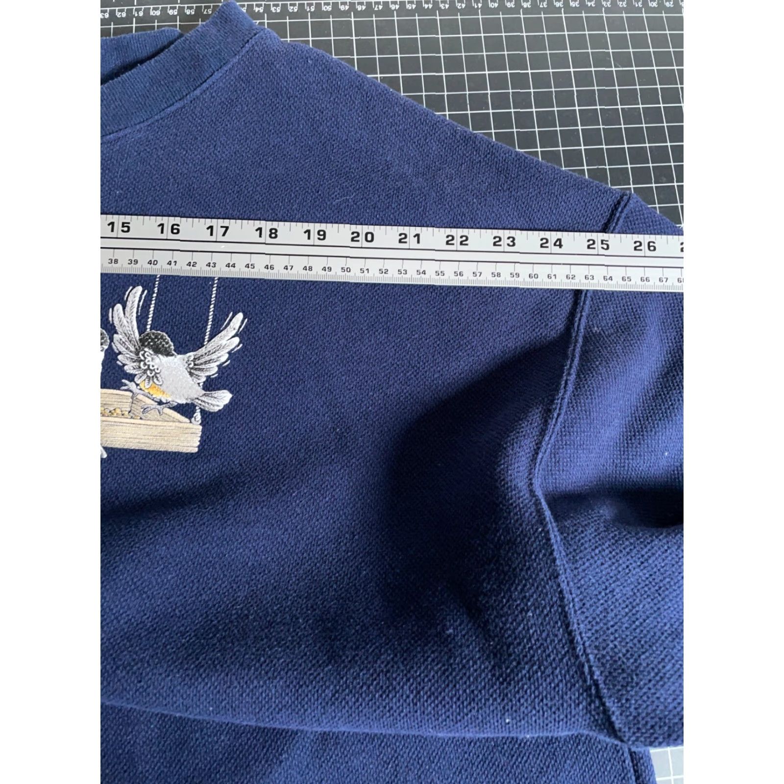 Vintage VINTAGE Morning Sun Sweatshirt Women's XL Blue V-Neck Pique Cotton Bird Graphic 90s Size XL / US 12-14 / IT 48-50 - 7 Thumbnail