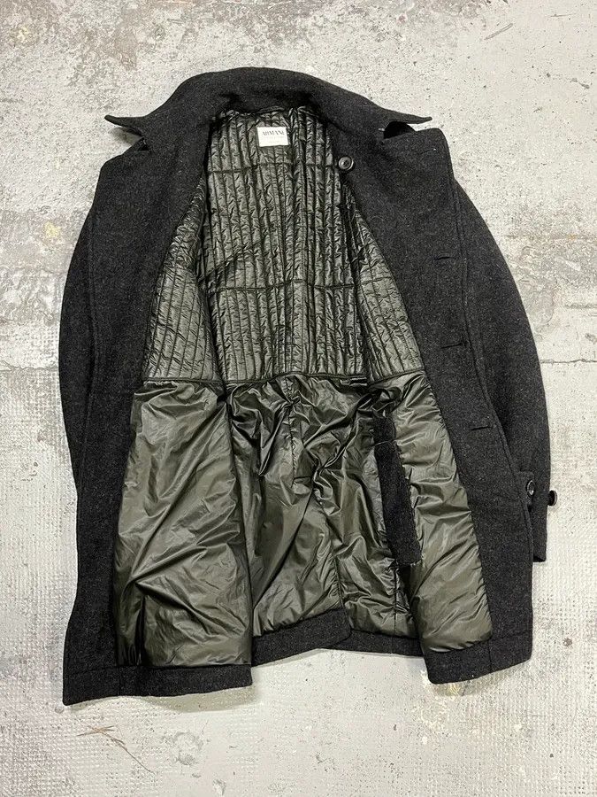 Armani Collezioni 2000s Armani Dark Grey Wool Asymmetrical Lined Coat Size US M / EU 48-50 / 2 - 8 Thumbnail