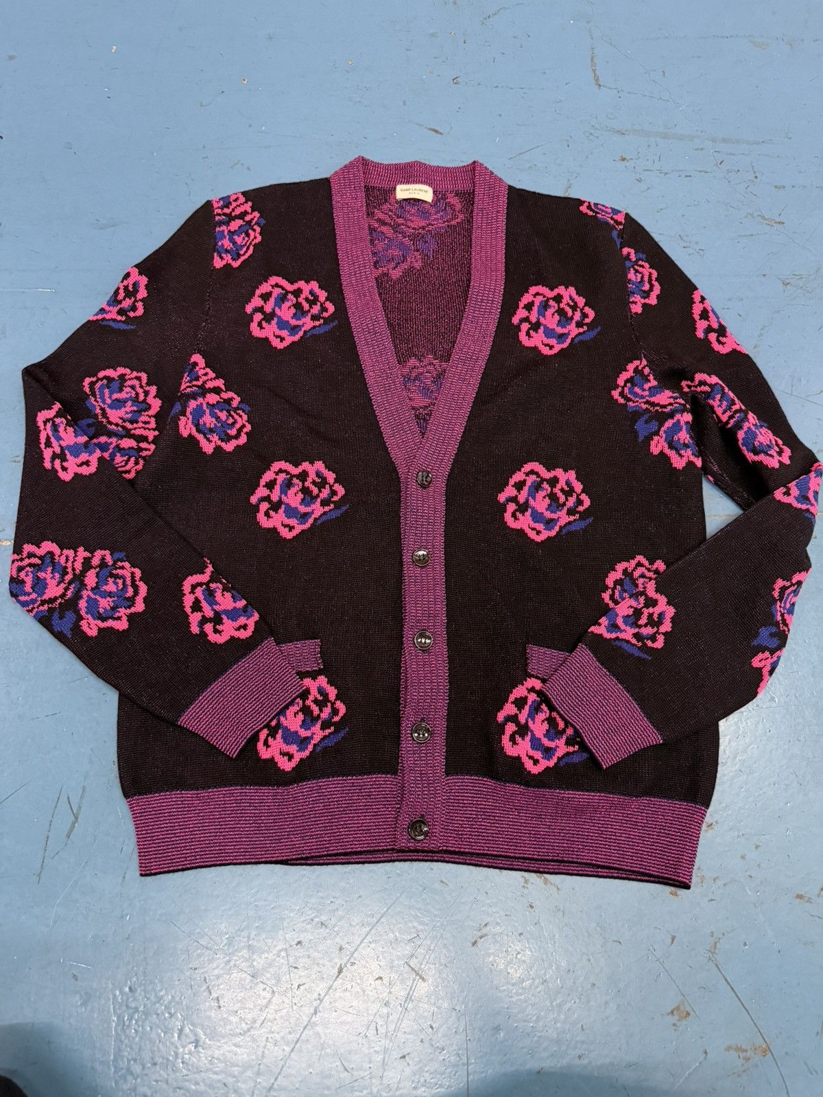 Saint Laurent Paris SAINT LAURENT SS16 PINK ROSE CARDIGAN Size US XL / EU 56 / 4 - 1 Thumbnail