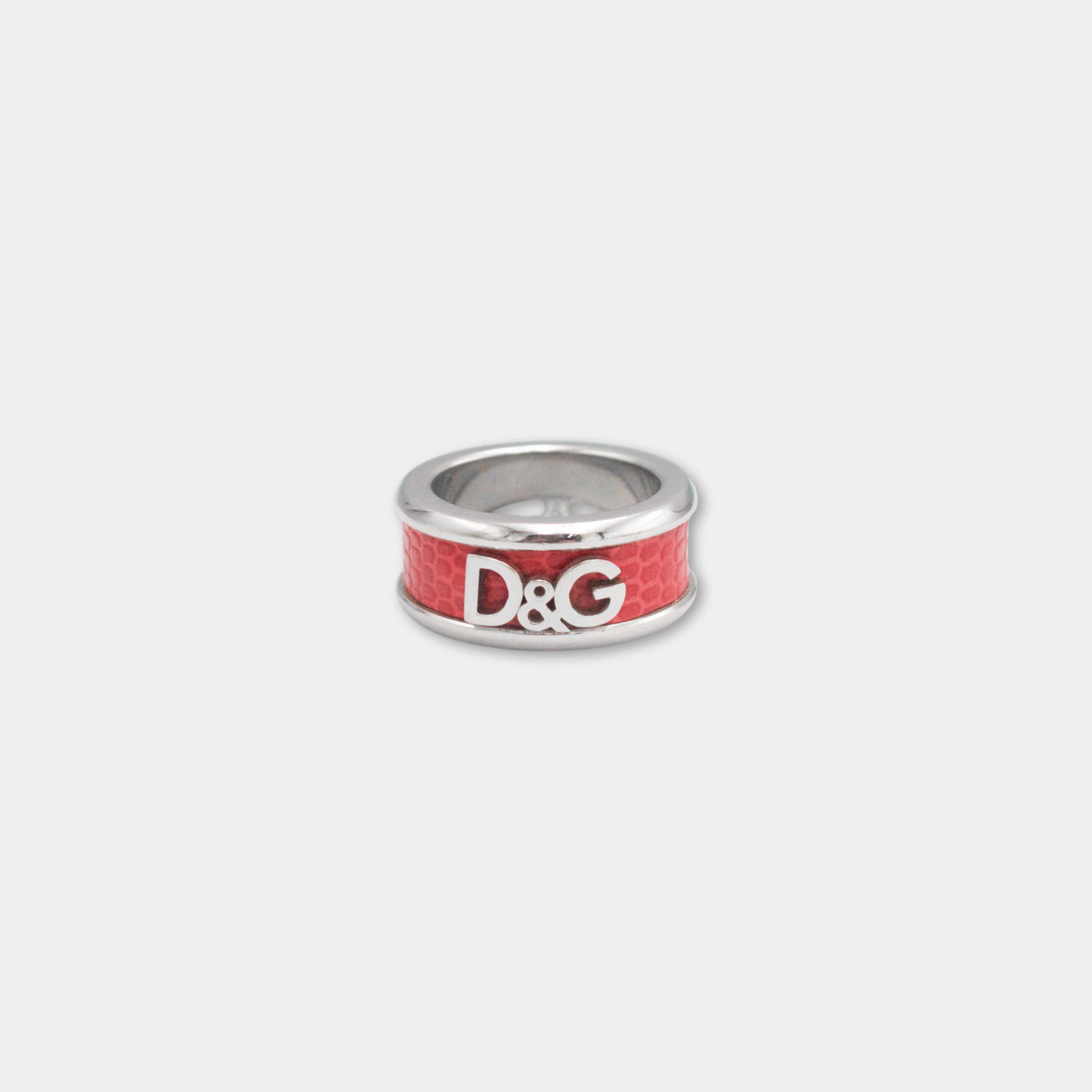 Dolce & Gabbana Dolce & Gabbana Leather Embossed Ring Size ONE SIZE - 1 Thumbnail